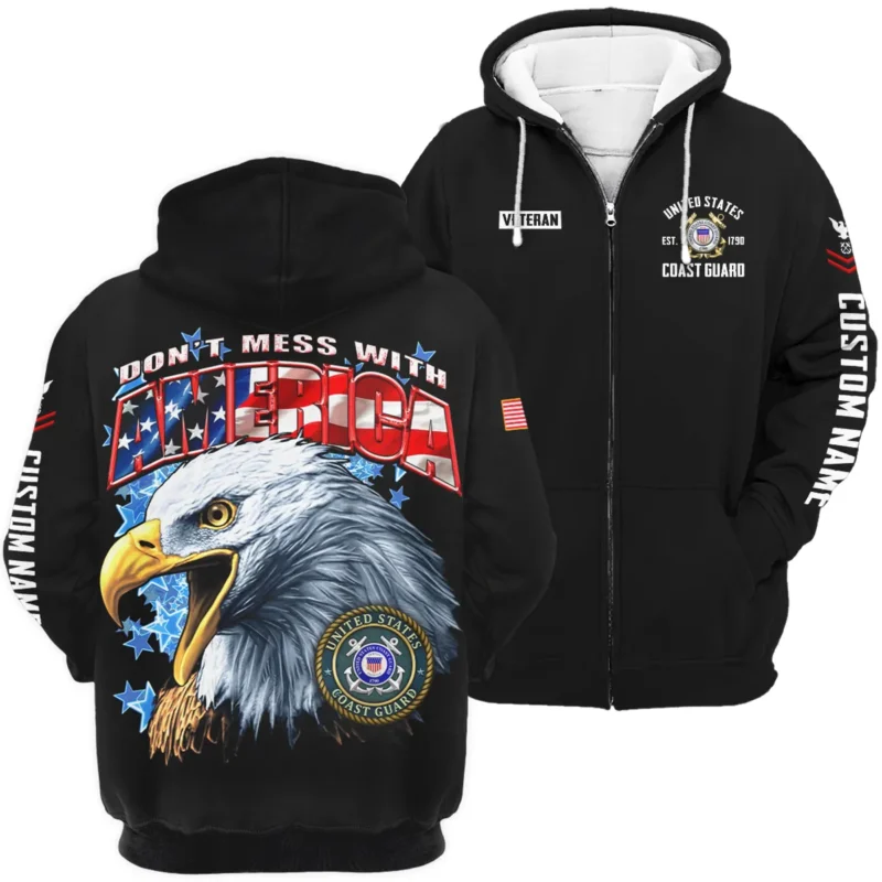 Dont Mess With America Veteran U.S. Coast Guard Apparel All Over Prints BLVTR240724A1CG - Zip Hoodie