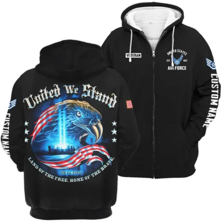 United We Stand 09-11-2001 Veteran U.S. Air Force Apparel All Over Prints BLVTR240724A2AF - Zip Hoodie