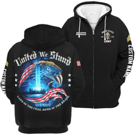 United We Stand 09-11-2001 Veteran U.S. Army Apparel All Over Prints BLVTR240724A2AM - Zip Hoodie