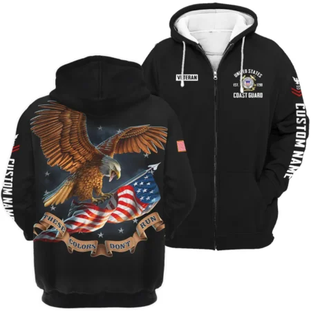 These Colors Dont Run Veteran U.S. Coast Guard Apparel All Over Prints BLVTR240724A3CG - Zip Hoodie