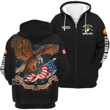 These Colors Dont Run Veteran U.S. Marine Corps Apparel All Over Prints BLVTR240724A3MC - Zip Hoodie