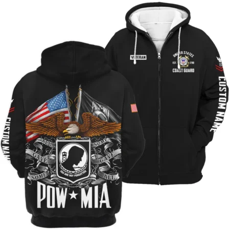 POW MIA All Gave Some Some Gave All Veteran U.S. Coast Guard Apparel All Over Prints BLVTR260724A1CG - Zip Hoodie