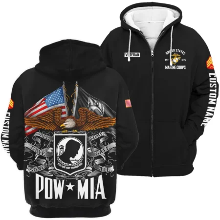 POW MIA All Gave Some Some Gave All Veteran U.S. Marine Corps Apparel All Over Prints BLVTR260724A1MC - Zip Hoodie