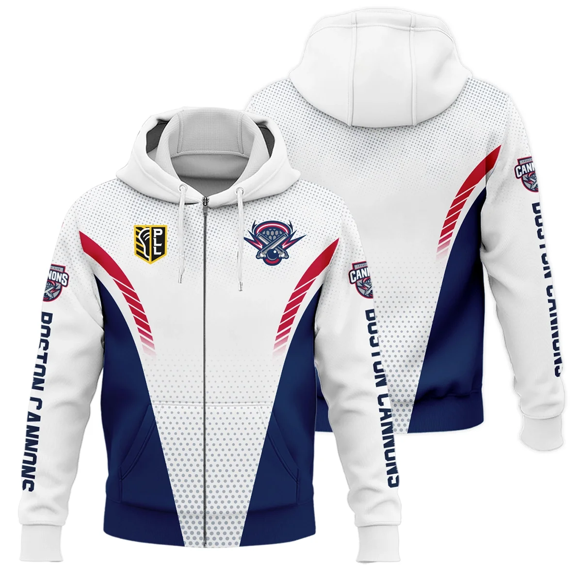 Sport Mix Color Color Zipper Hoodie Boston Cannons Premier Lacrosse League All Over Prints QTLC220724A2BOSZHD