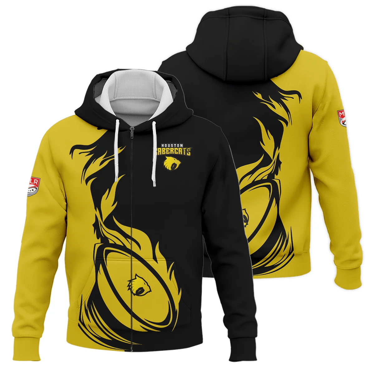 Rugby Fire Color Zipper Hoodie Houston SaberCats Major League Rugby All Over Prints QTRB200724A1HOUZHD