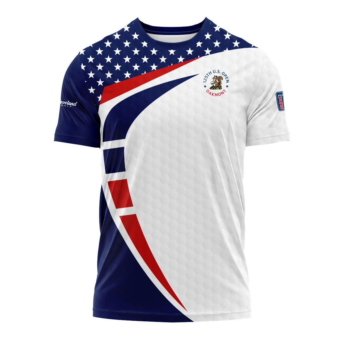 Special Release Cleveland Golf 125th US Open Championship Blue Red Star White Golf Pattern Background Performance T-Shirt All Over Prints HOUSG080724A01CLETS