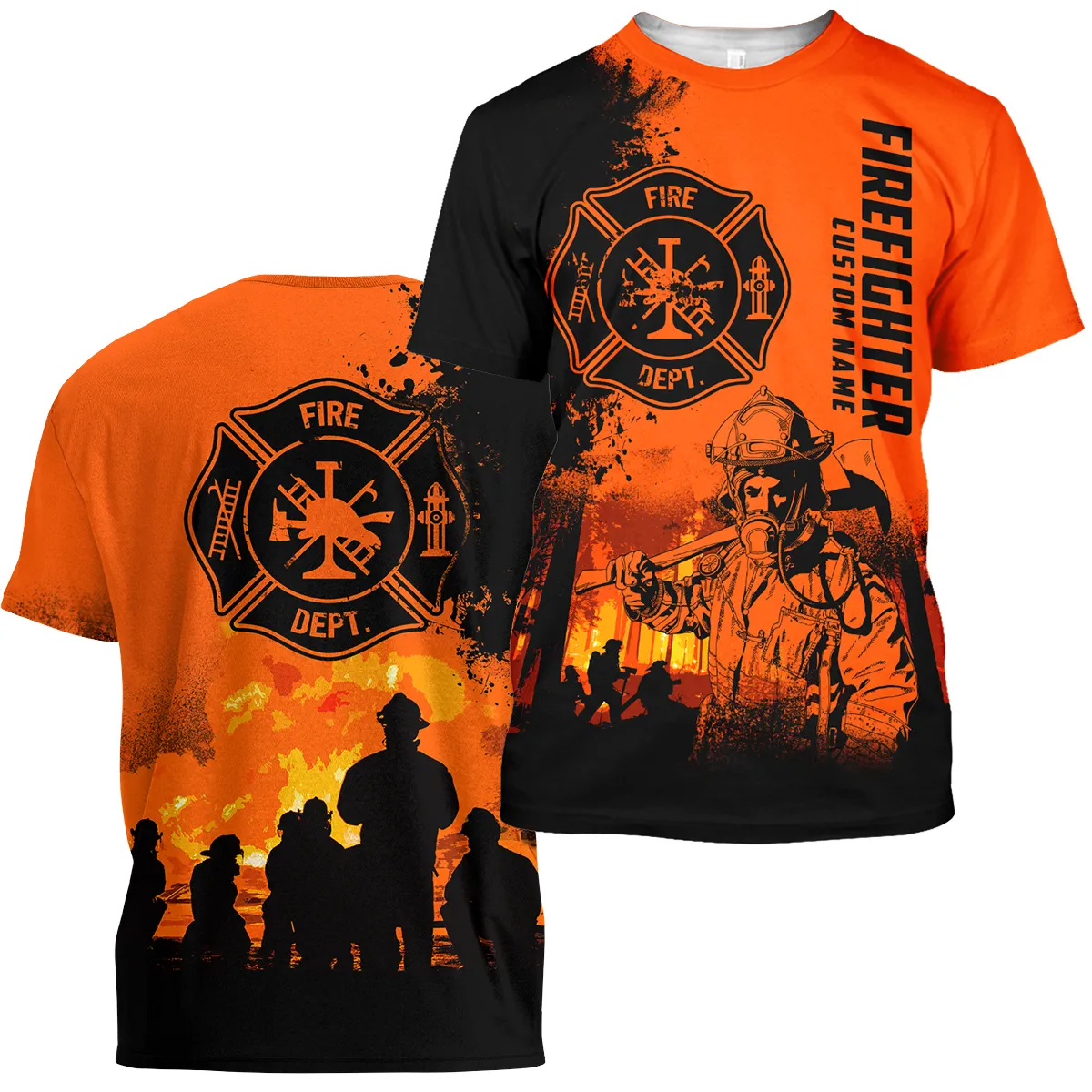 Custom Name Firefighter I Love My Job Fireman Apparel All Over Prints BLFF200724A1 - T Shirt