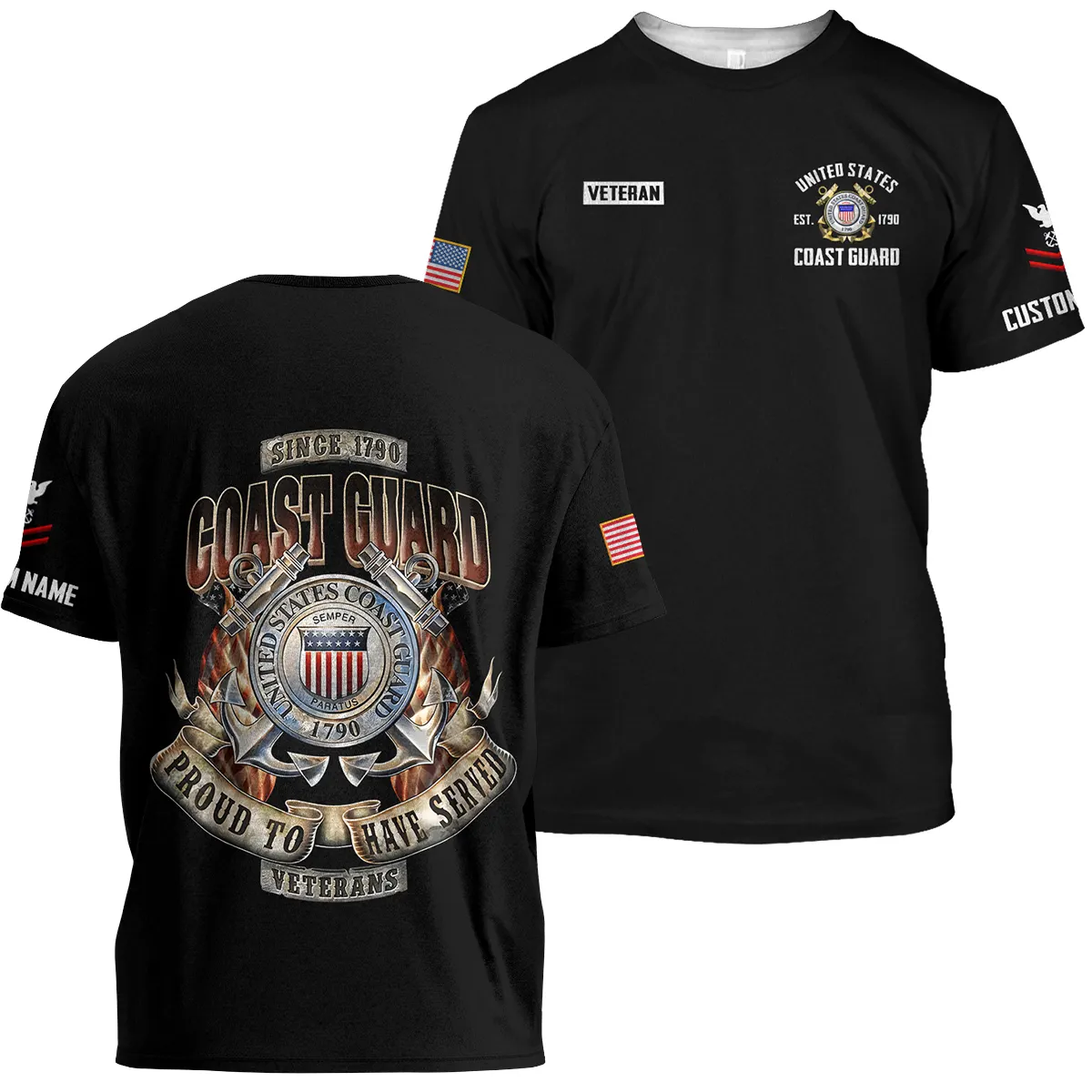 Proud To Have Served Veteran U.S. Coast Guard Apparel All Over Prints BLVTR180724A1CG - T Shirt