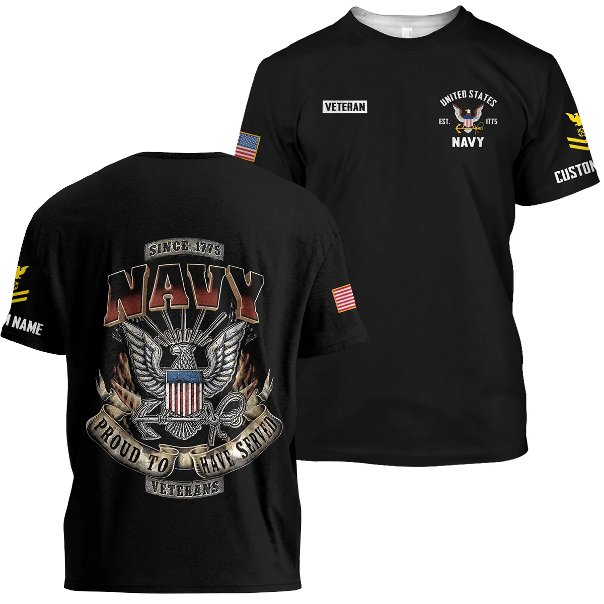 Proud To Have Served Veteran U.S. Navy Apparel All Over Prints BLVTR180724A1NV - T Shirt