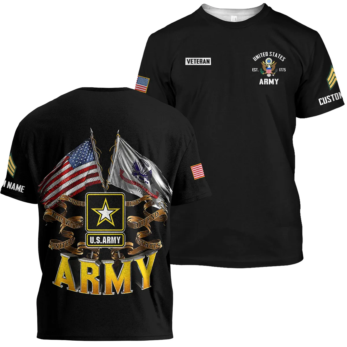 This We'll Defend Veteran U.S. Army Apparel All Over Prints BLVTR180724A3AM - T Shirt