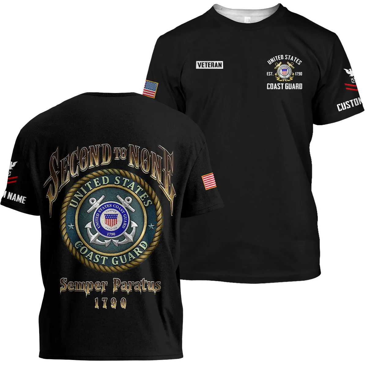 Semper Paratus 1790 Veteran U.S. Coast Guard Apparel All Over Prints BLVTR180724A4CG - T Shirt