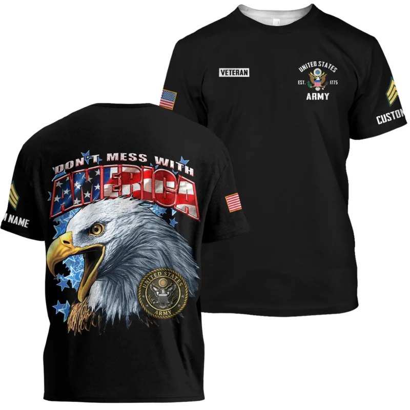 Dont Mess With America Veteran U.S. Army Apparel All Over Prints BLVTR240724A1AM - T Shirt