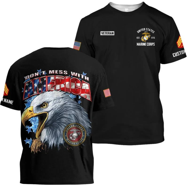 Dont Mess With America Veteran U.S. Marine Corps Apparel All Over Prints BLVTR240724A1MC - T Shirt