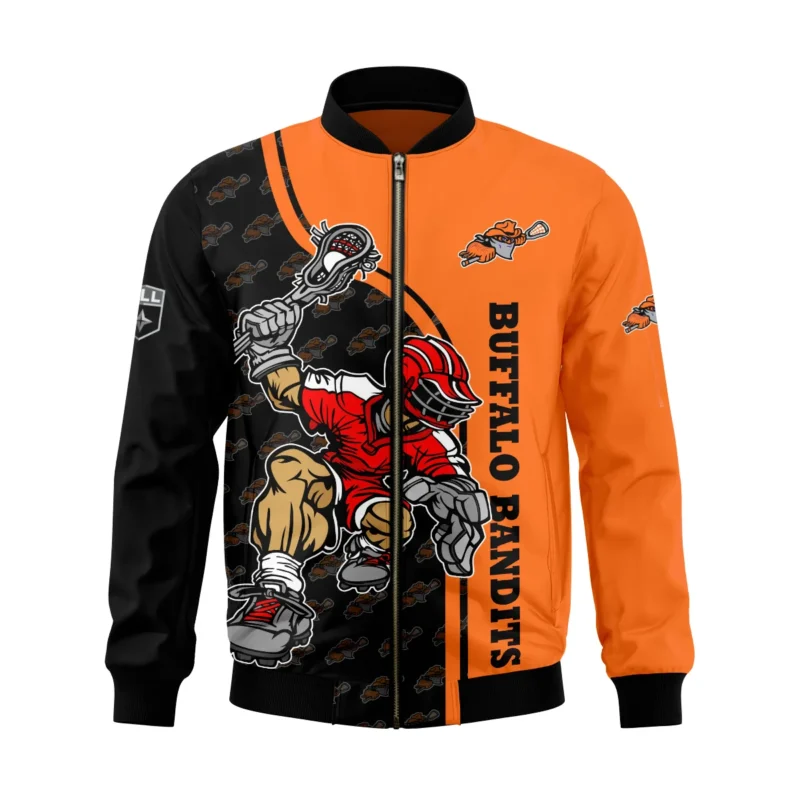 Color Lacrosse Player Background Bomber Jacket  Buffalo Bandits NLL All Over Prints HONLL290724A01BUFBB