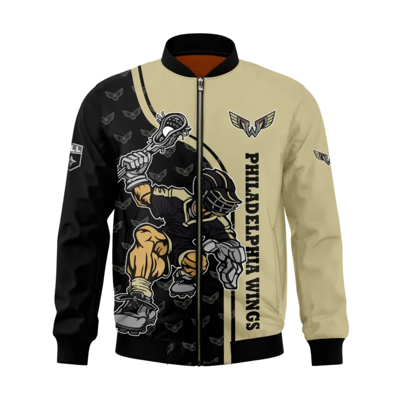 Color Lacrosse Player Background Bomber Jacket  Philadelphia Wings NLL All Over Prints HONLL290724A01PHIBB