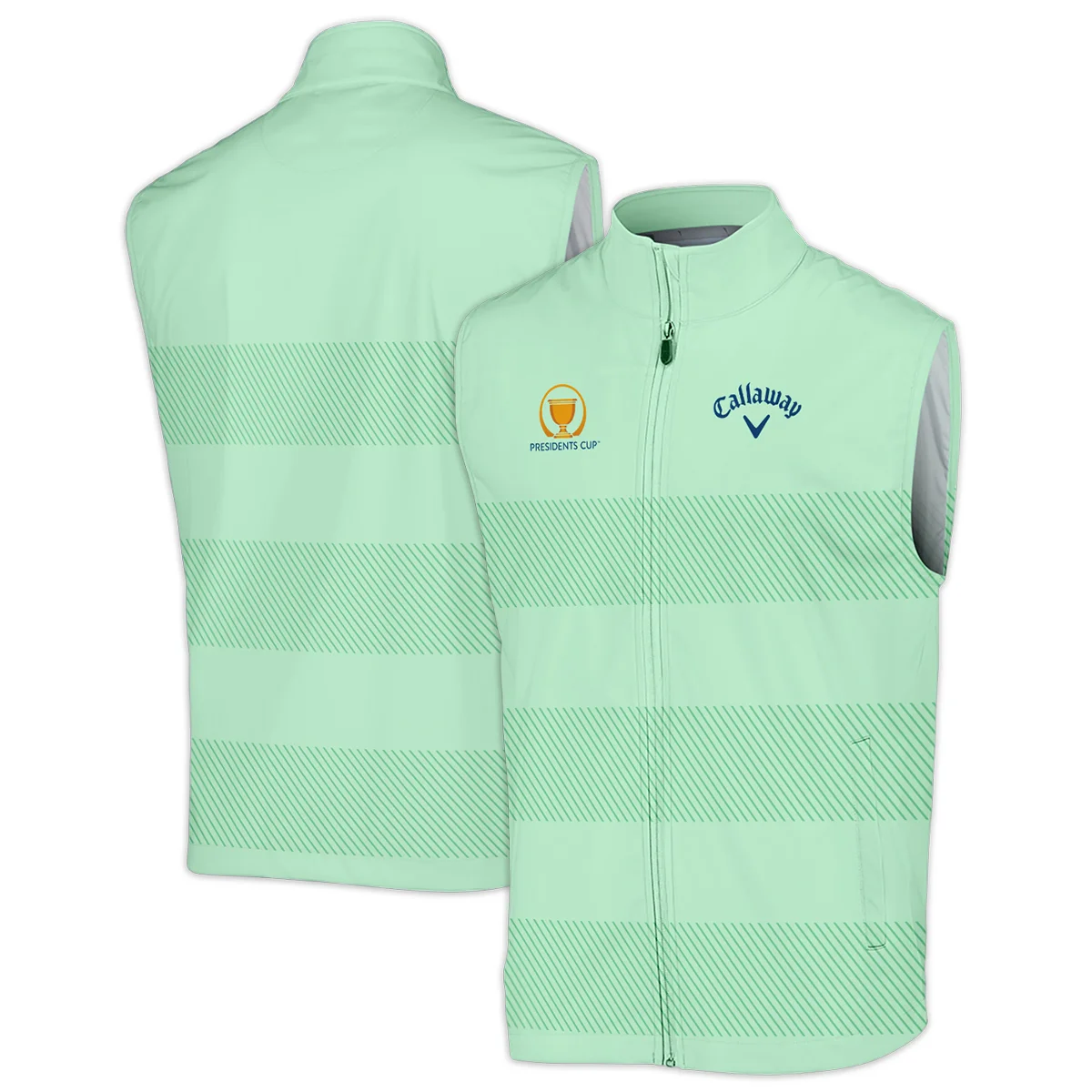 Presidents Cup Golf Lime Green Background Line Pattern  Callaway Sleeveless Jacket All Over Prints HOPDC110724A01CLWSJK