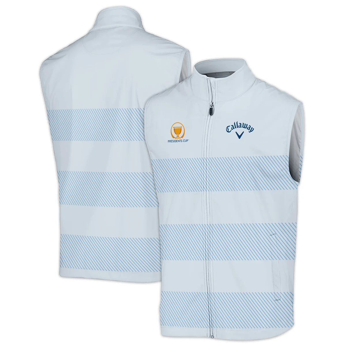 Presidents Cup Golf Light Blue Line Pattern Background Callaway Sleeveless Jacket All Over Prints HOPRC100724A02CLWSJK