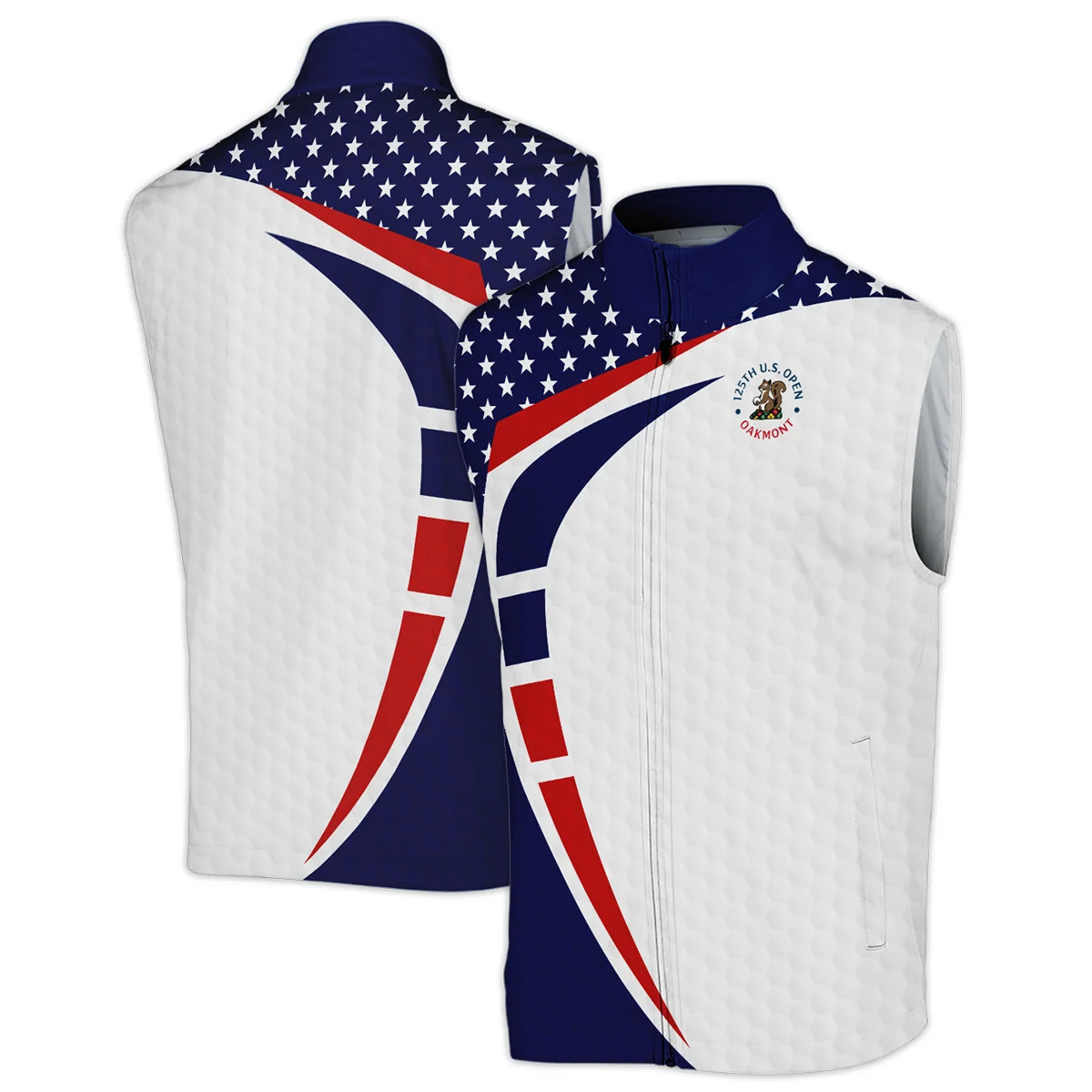 Special Release Cleveland Golf 125th US Open Championship Blue Red Star White Golf Pattern Background Sleeveless Jacket All Over Prints HOUSG080724A01CLESJK