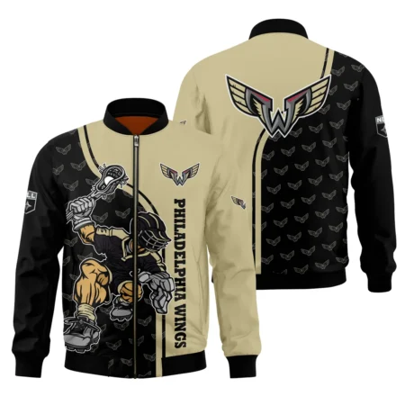 Color Lacrosse Player Background Bomber Jacket  Philadelphia Wings NLL All Over Prints HONLL290724A01PHIBB