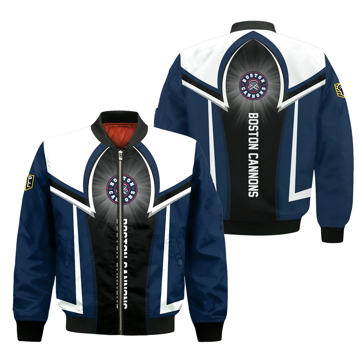 Background Color Mix Bomber Jacket  Boston Cannons Premier Lacrosse League All Over Prints HOPLL220724A01BOSBB