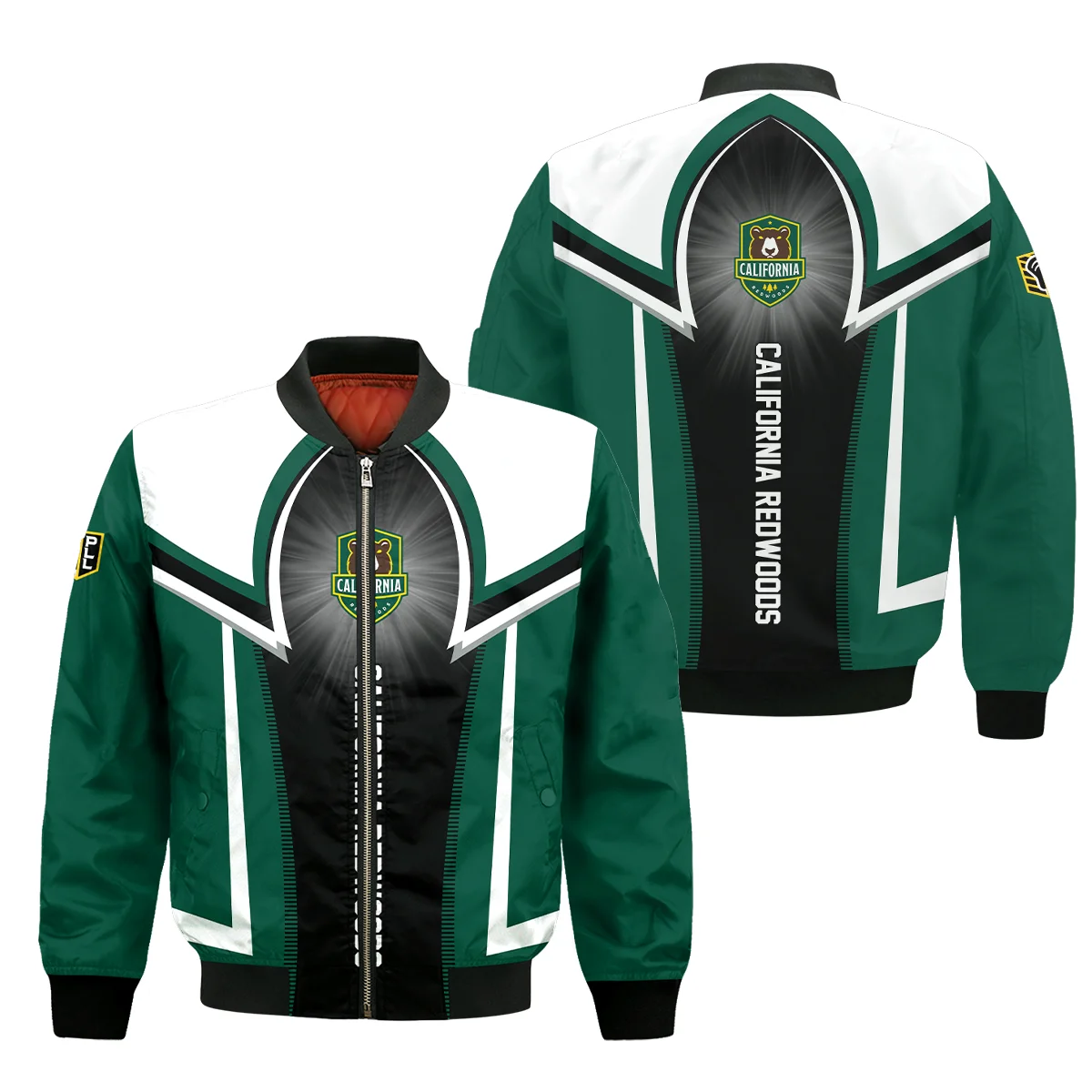 Background Color Mix Bomber Jacket  California Redwoods Premier Lacrosse League All Over Prints HOPLL220724A01CALBB