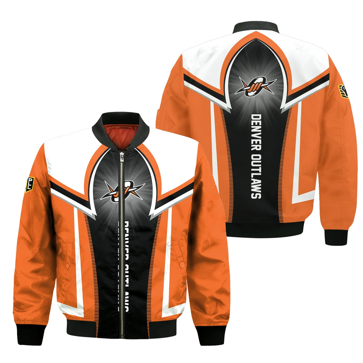 Background Color Mix Bomber Jacket  Denver Outlaws Premier Lacrosse League All Over Prints HOPLL220724A01DENBB