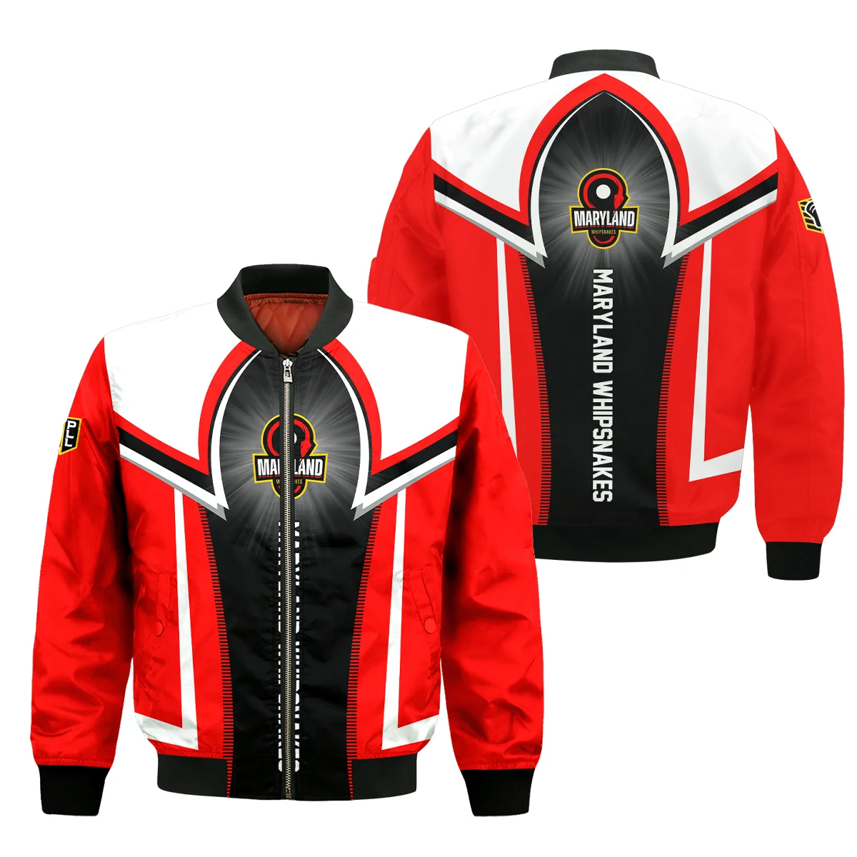 Background Color Mix Bomber Jacket  Maryland Whipsnakes Premier Lacrosse League All Over Prints HOPLL220724A01MDWBB