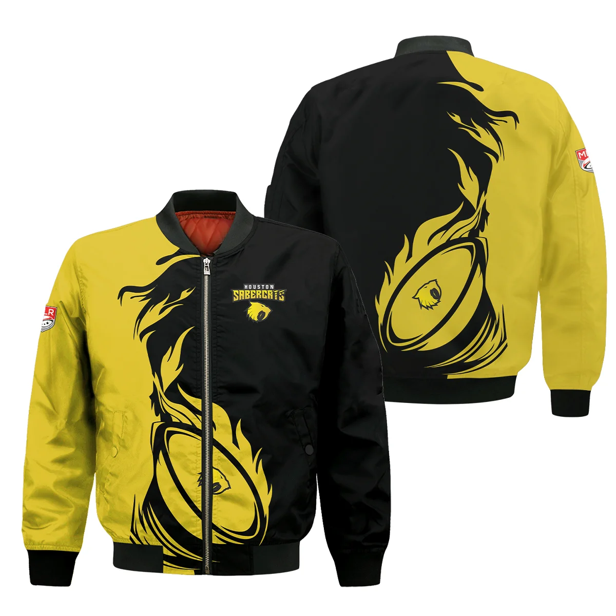 Rugby Fire Color Bomber Jacket  Houston SaberCats Major League Rugby All Over Prints QTRB200724A1HOUSJK