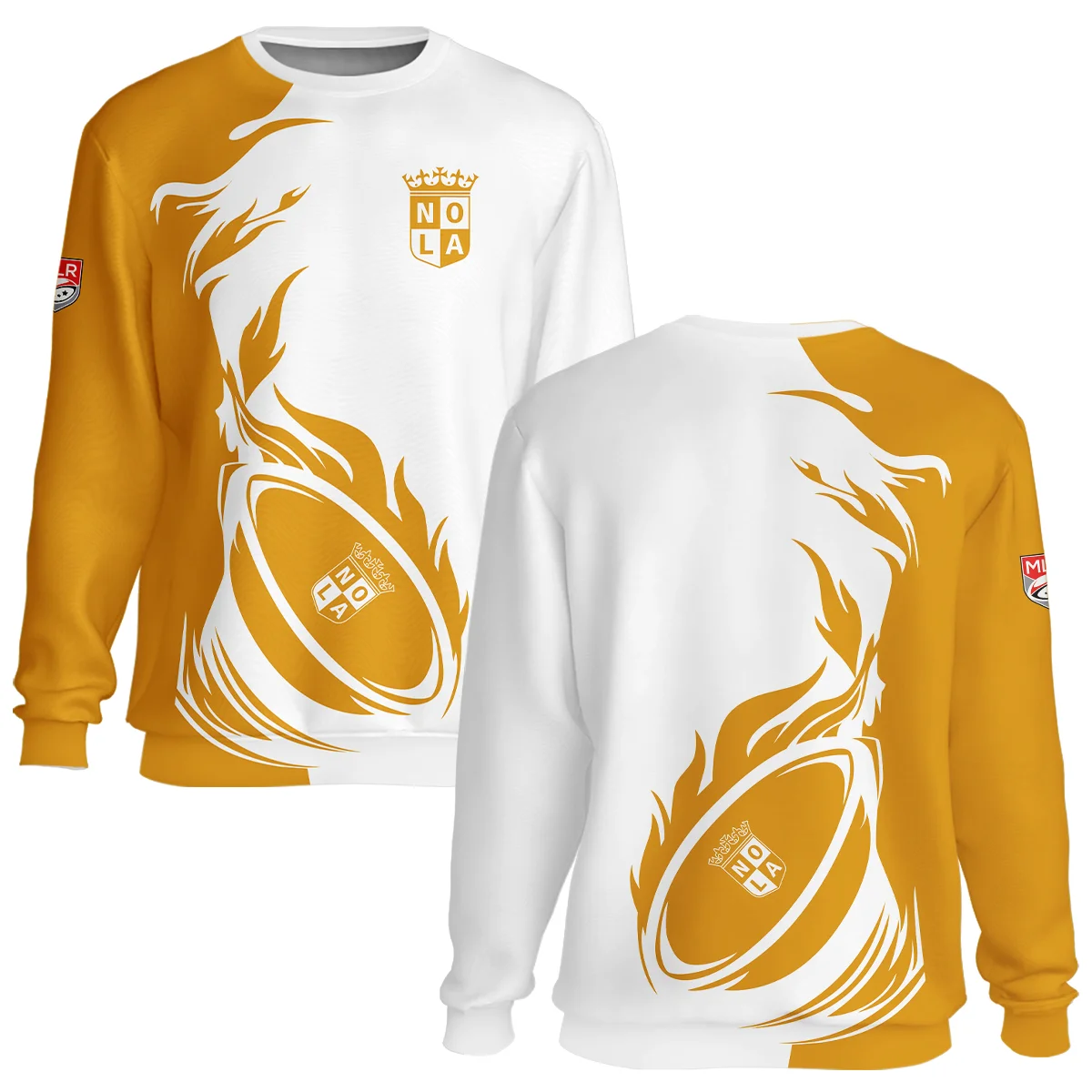 Rugby Fire Color Unisex Sweatshirt NOLA Gold Major League Rugby All Over Prints QTRB200724A1NOLAZVPL