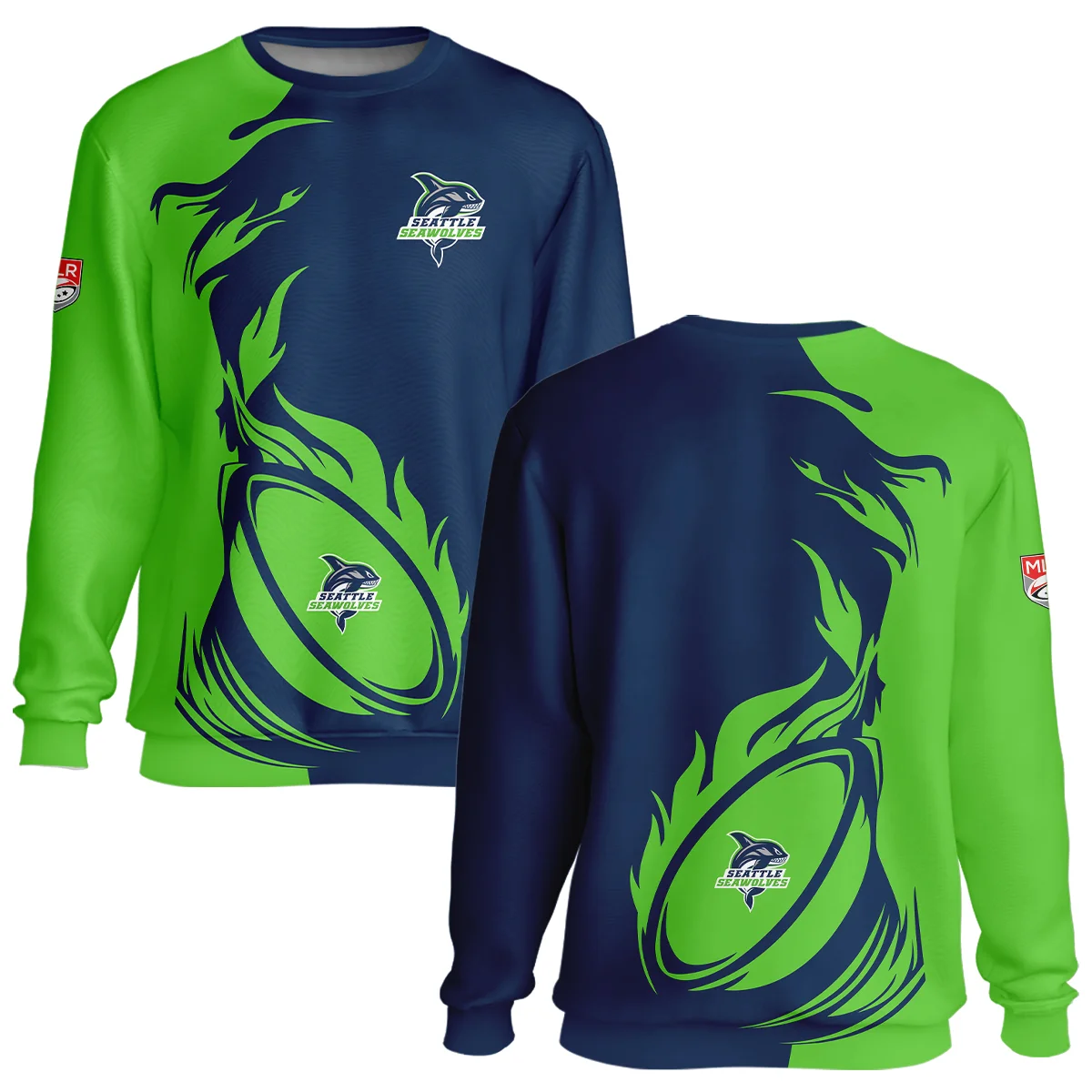 Rugby Fire Color Unisex Sweatshirt Seattle Seawolves Major League Rugby All Over Prints QTRB200724A1SEAZVPL