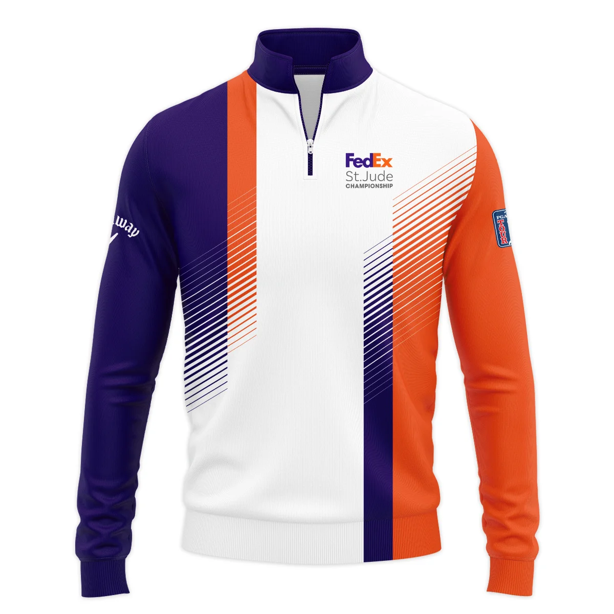 FedEx St. Jude Championship Golf Orange Purple Line White Background Callaway Quarter-Zip Jacket All Over Prints HOFED280524A01CLWSWZ