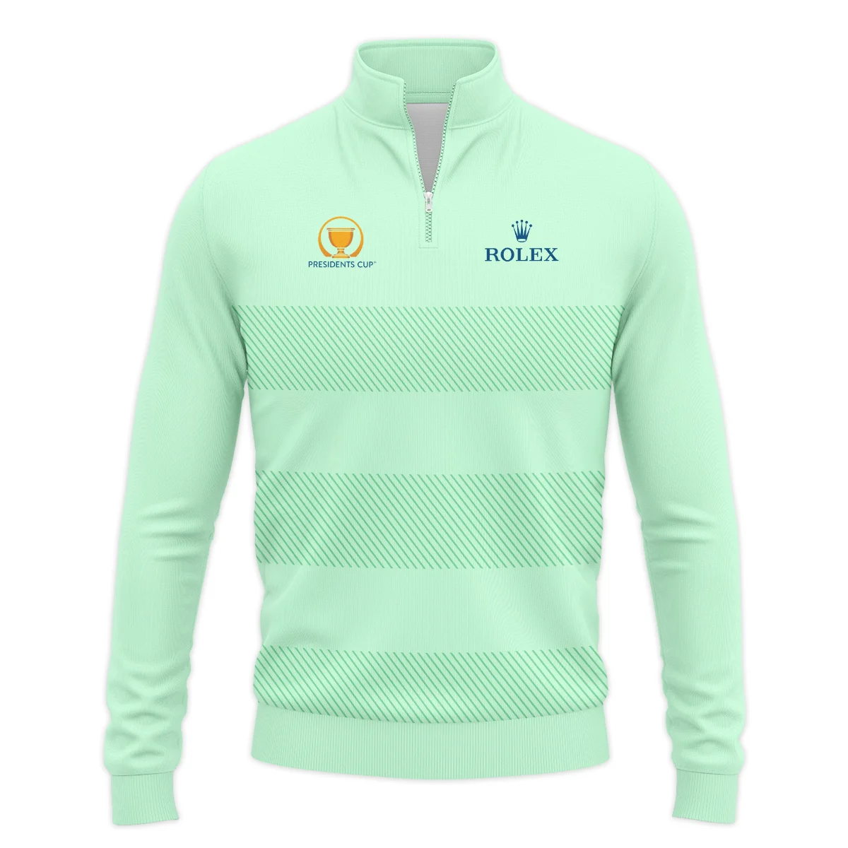 Presidents Cup Golf Lime Green Background Line Pattern  Rolex Quarter-Zip Jacket All Over Prints HOPDC110724A01ROXSWZ