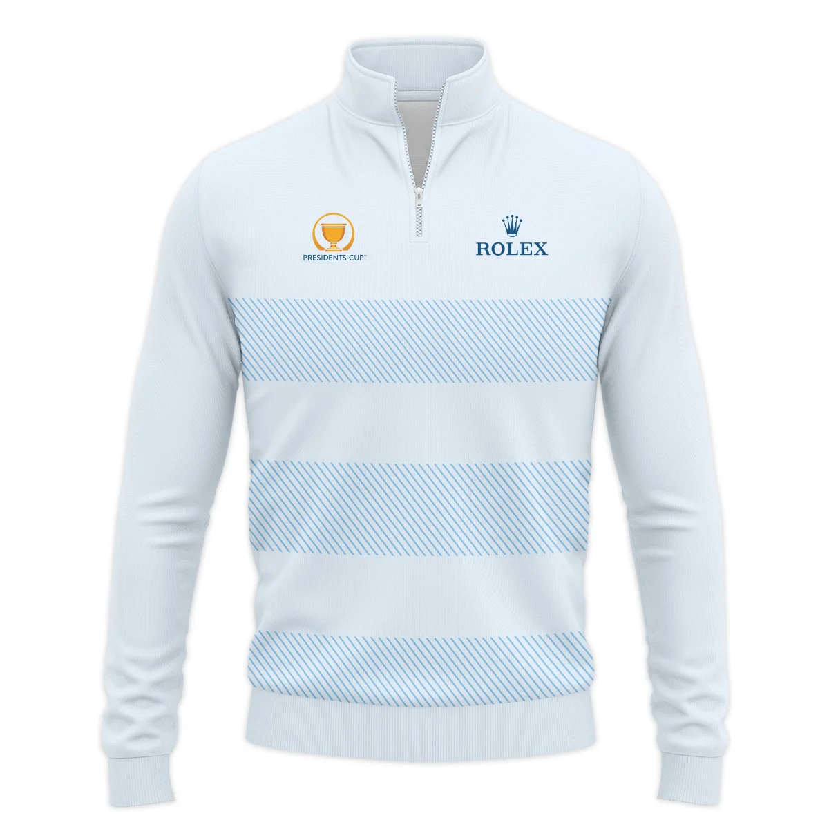 Presidents Cup Golf Light Blue Line Pattern Background Rolex Quarter-Zip Jacket All Over Prints HOPRC100724A02ROXSWZ