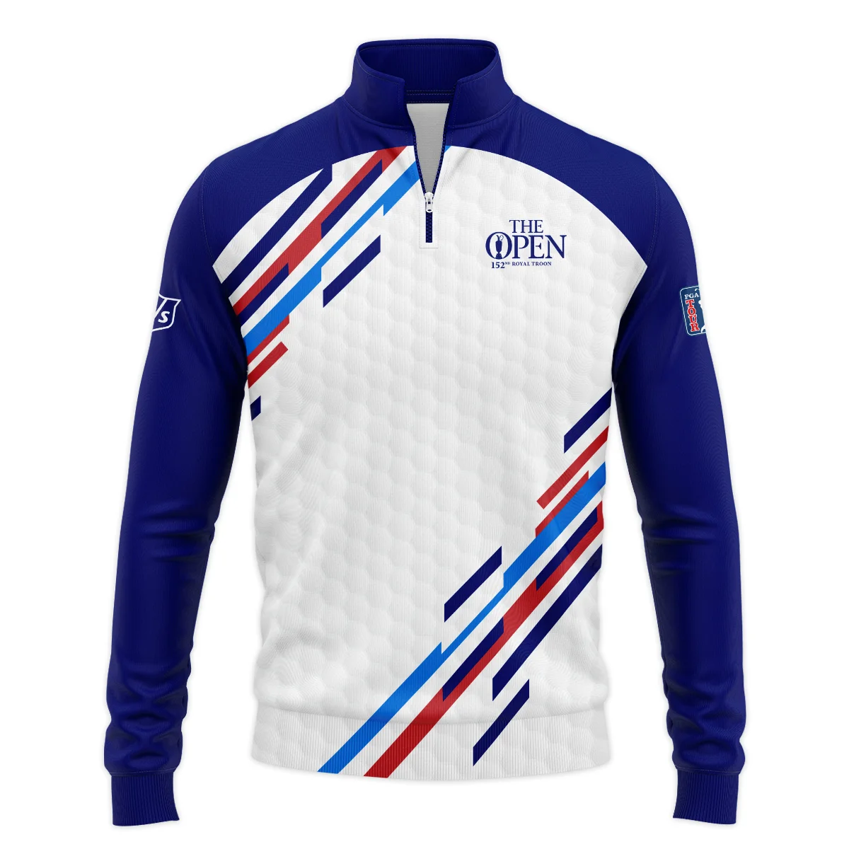 Special Release Wilson Staff 152nd Open Championship Blue Red Straight Line White Background Quarter-Zip Jacket All Over Prints HOTOP090724A01WSSWZ