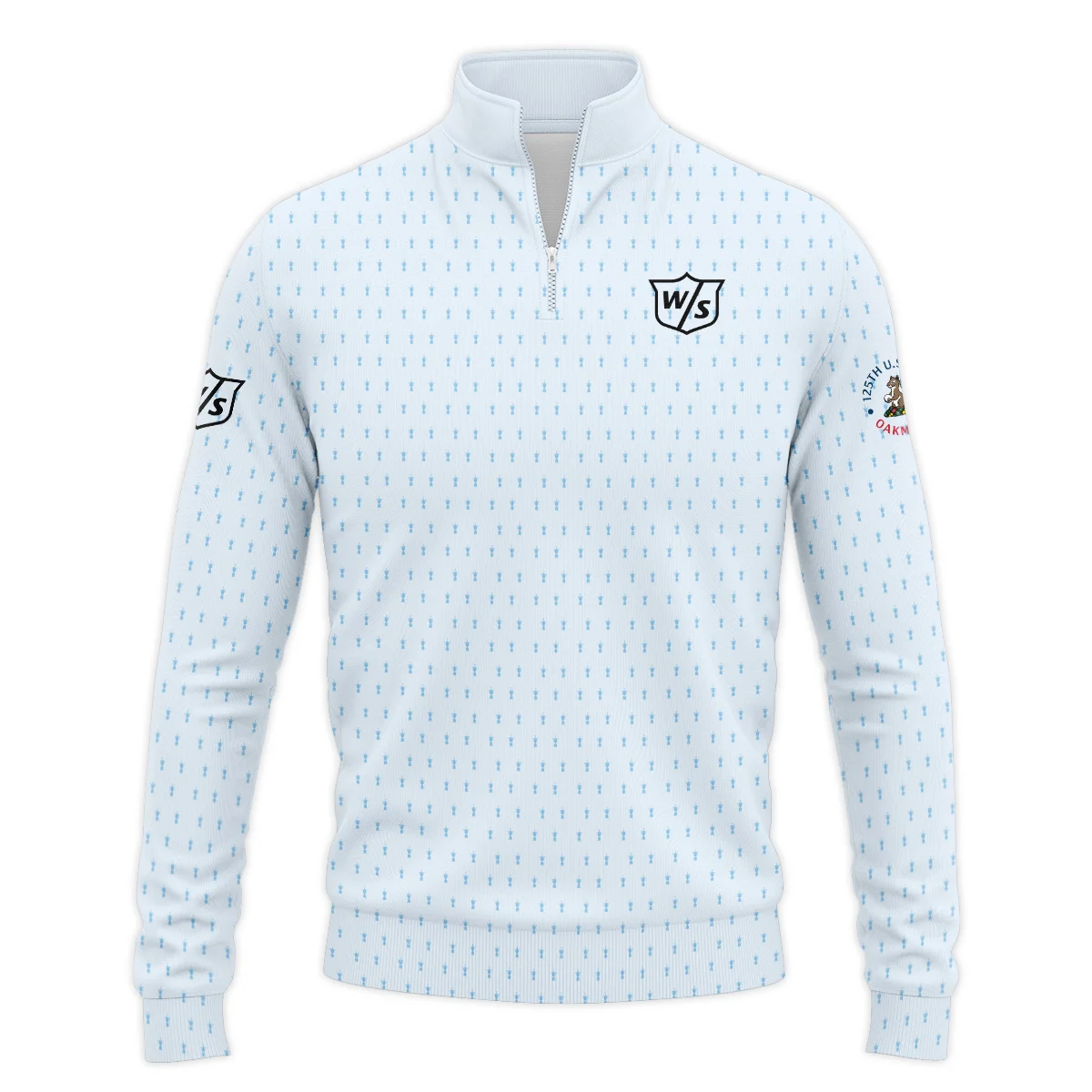 Special Release Light Blue Wilson Staff Golf 125th U.S. Open Oakmont Quarter-Zip Jacket All Over Prints QTUSM8724A2WSSWZ