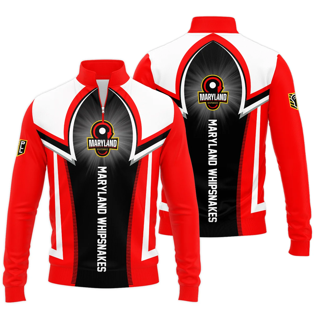 Background Color Mix Quarter Zip Jacket Maryland Whipsnakes Premier Lacrosse League All Over Prints HOPLL220724A01MDWSWZ