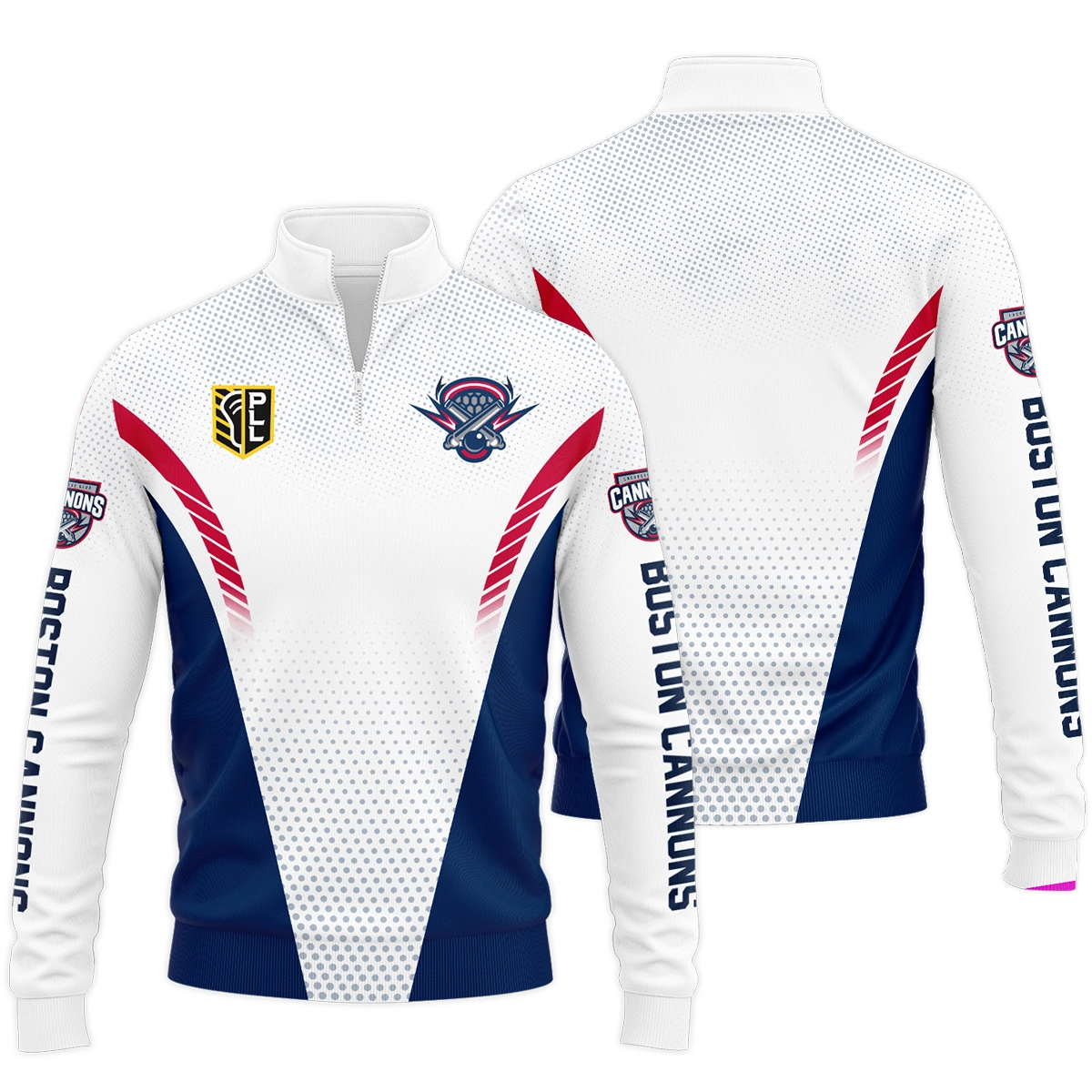 Sport Mix Color Color Quarter Zip Jacket Boston Cannons Premier Lacrosse League All Over Prints QTLC220724A2BOSSWZ