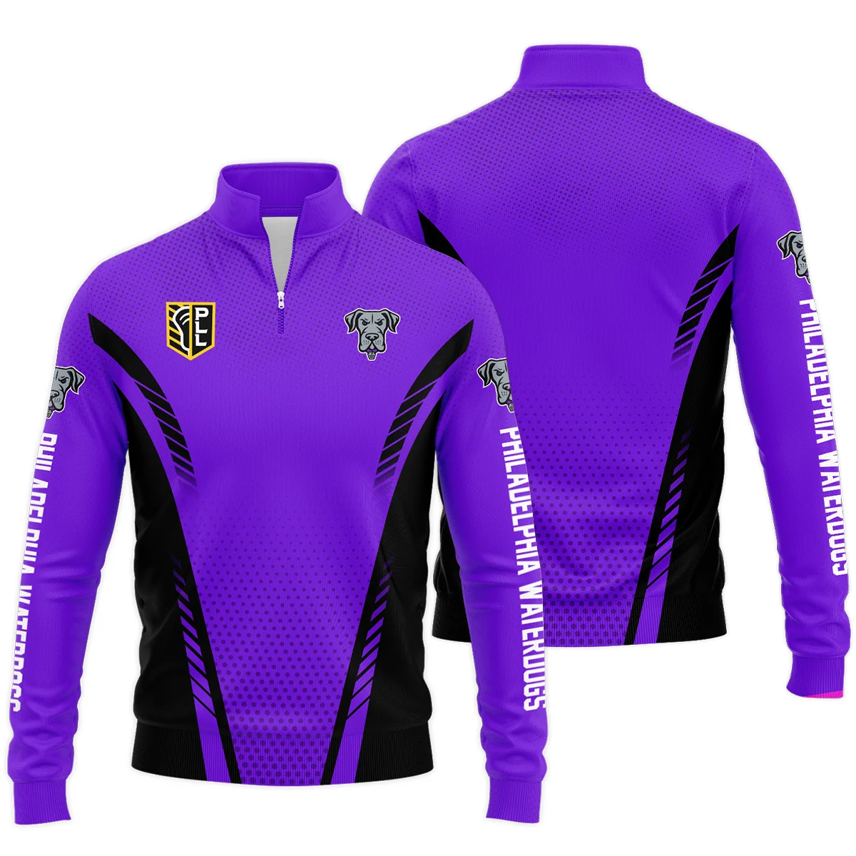 Sport Mix Color Color Quarter Zip Jacket Philadelphia Waterdogs Premier Lacrosse League All Over Prints QTLC220724A2PHISWZ