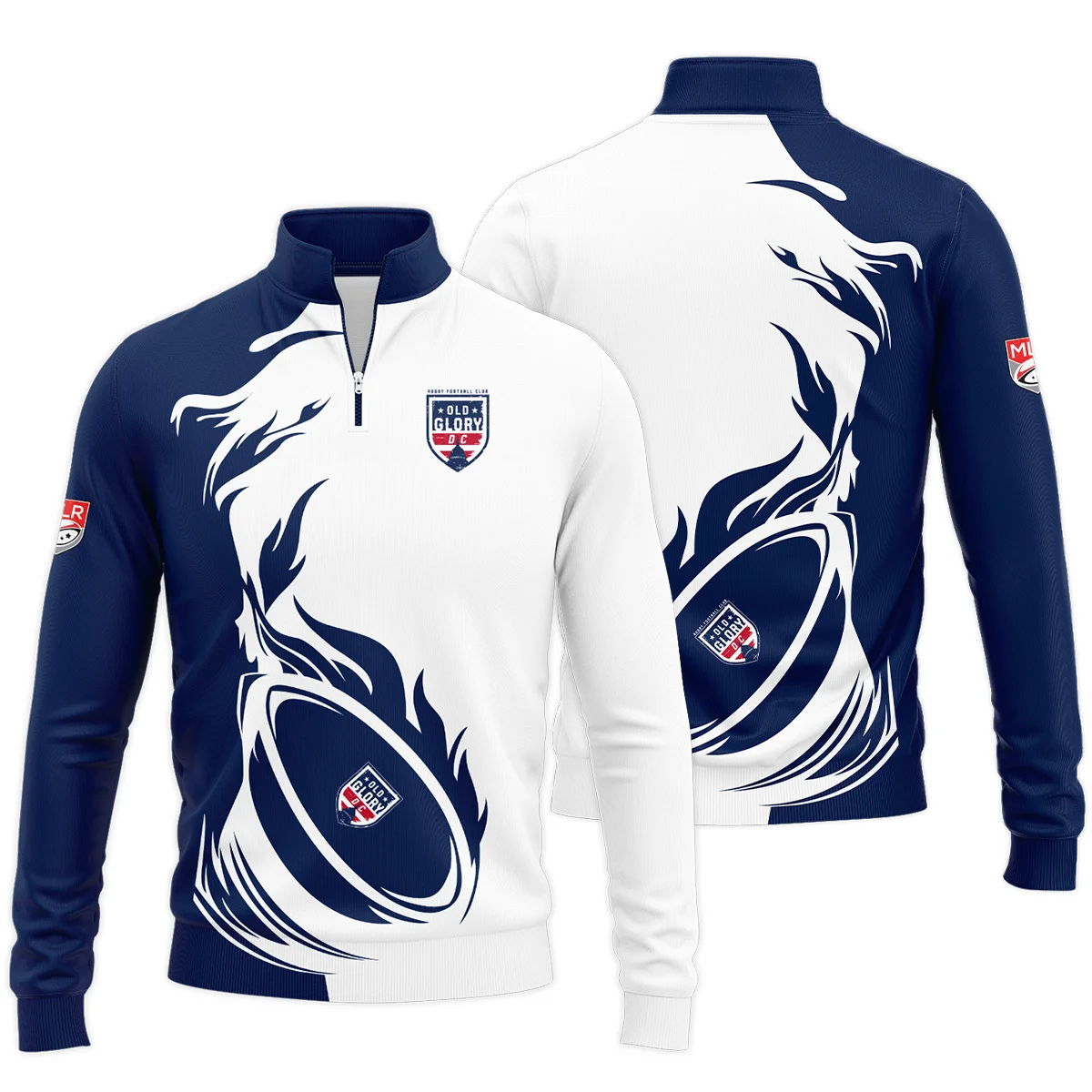 Rugby Fire Color Quarter Zip Jacket Old Glory DC Major League Rugby All Over Prints QTRB200724A1DCSWZ