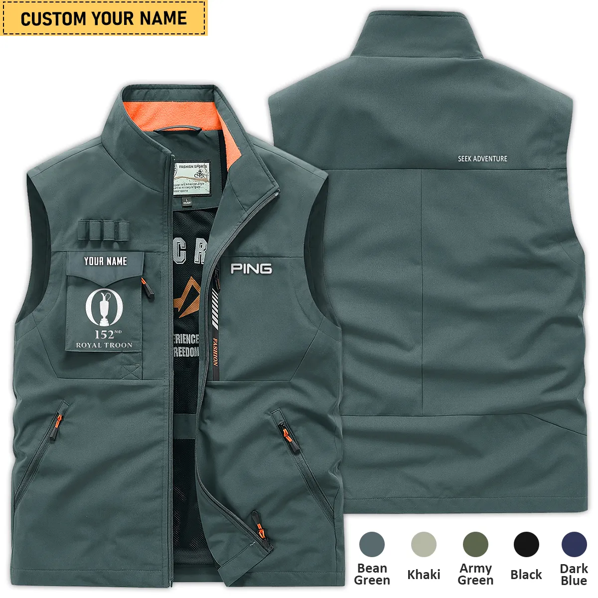 Personalized Gift Brand Ping Custom Name 152nd Open Championship Outdoor Sleeveless Vest BLOC080724A01PI