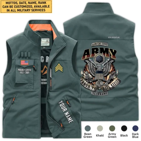 Personalized Gift Proud To Have Served U.S. Army Outdoor Sleeveless Vest BLVTR270724A1AM