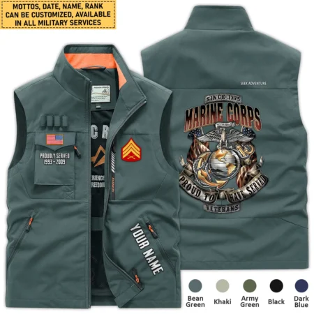 Personalized Gift Proud To Have Served U.S. Marine Corps Outdoor Sleeveless Vest BLVTR270724A1MC