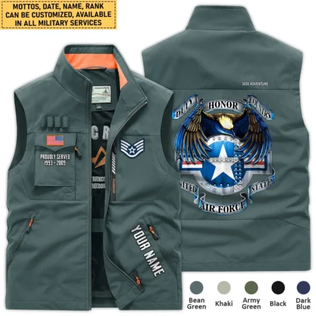 Personalized Gift Duty Honor Country U.S. Air Force Outdoor Sleeveless Vest BLVTR270724A2AF