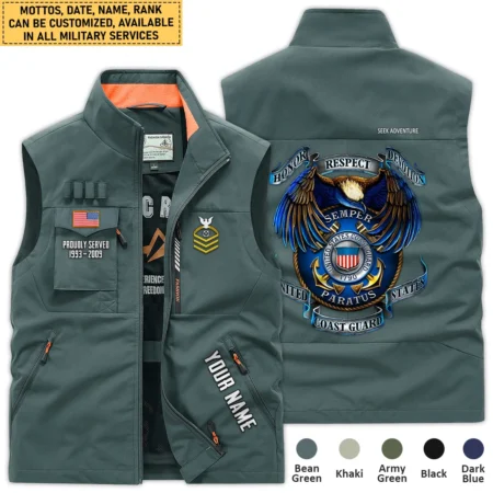 Personalized Gift Honor Respect Devotion U.S. Coast Guard Outdoor Sleeveless Vest BLVTR270724A2CG