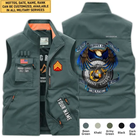 Personalized Gift The True Heroes Are The Ones Who Never Made It Home U.S. Marine Corps Outdoor Sleeveless Vest BLVTR270724A2MC