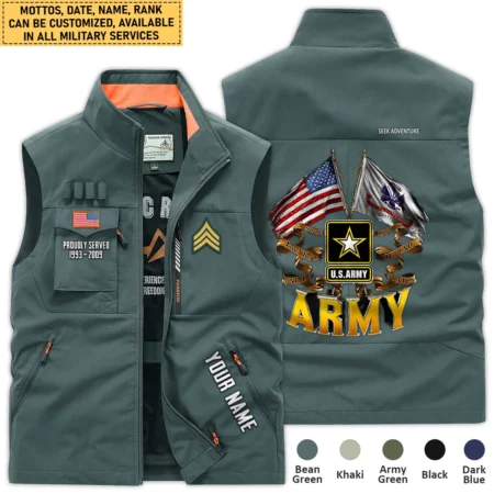 Personalized Gift Proudly Served Established Flag U.S. Army Outdoor Sleeveless Vest BLVTR270724A3AM