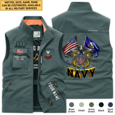 Personalized Gift Proudly Served Established Flag U.S. Navy Outdoor Sleeveless Vest BLVTR270724A3NV