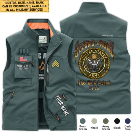 Personalized Gift Second To None Service Mottos U.S. Army Outdoor Sleeveless Vest BLVTR270724A4AM