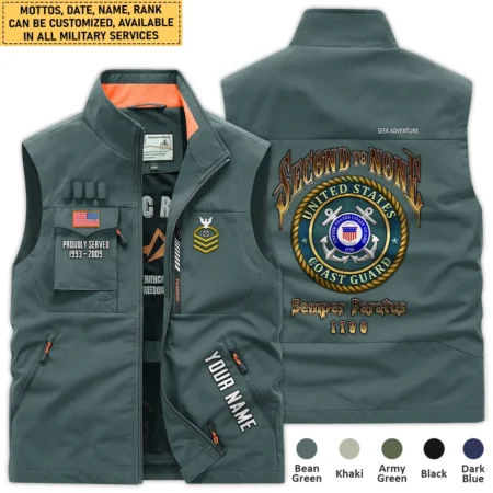 Personalized Gift Second To None Service Mottos U.S. Coast Guard Outdoor Sleeveless Vest BLVTR270724A4CG