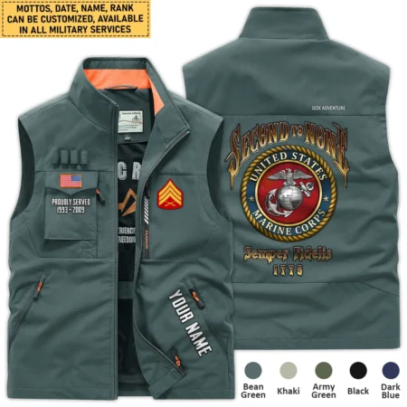 Personalized Gift Second To None Service Mottos U.S. Marine Corps Outdoor Sleeveless Vest BLVTR270724A4MC